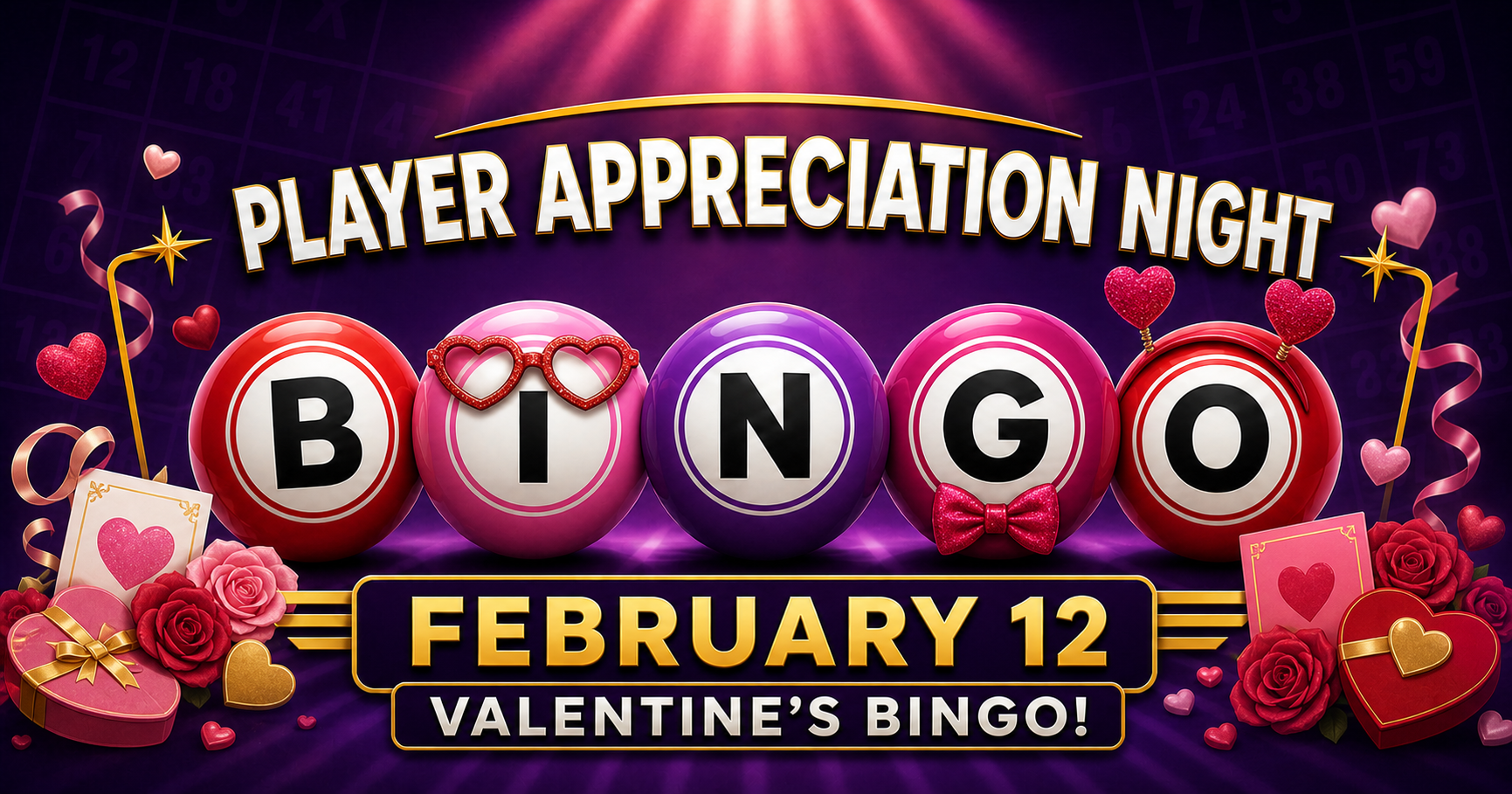 Valentine’s Player Appreciation Bingo