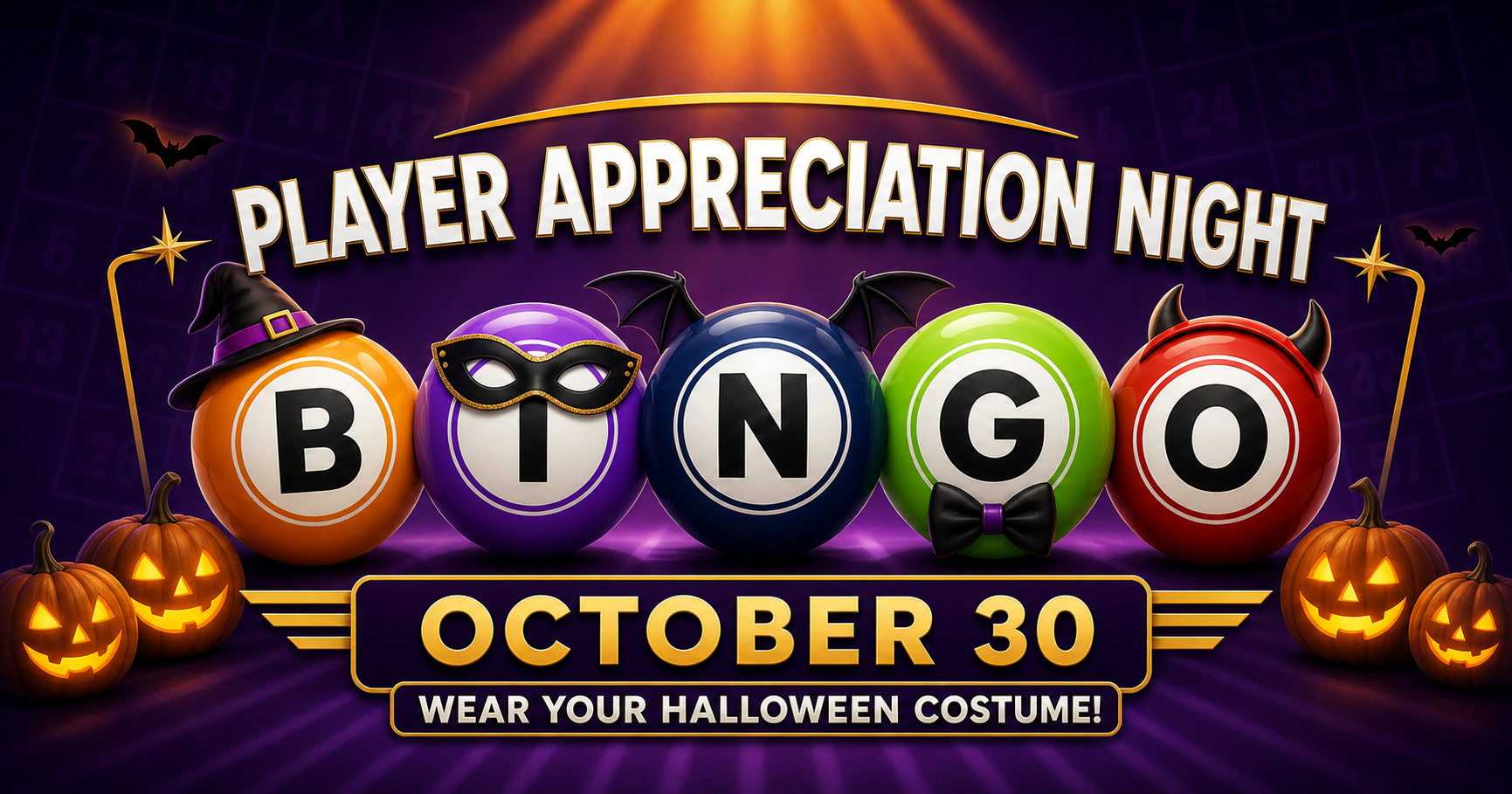 Halloween Player Appreciation Bingo